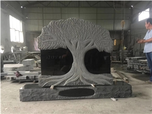 Tree Carved Granite Shanxi Black Monument