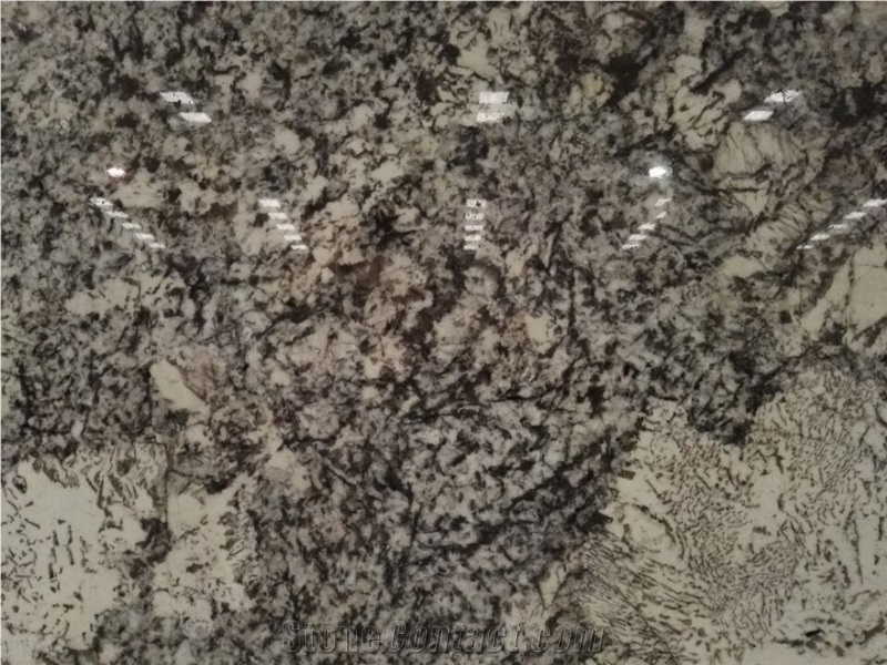 Alaska White Granite Polished Kitchen Slab Design