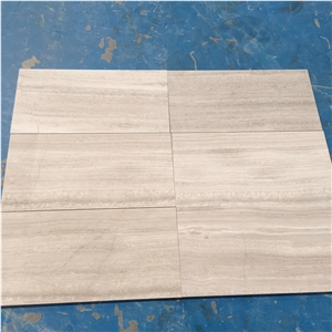 B Grade White Wooden Grain Marble Floor Tile Factory Price