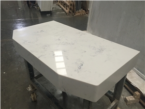 Bianco Carrara Quartz Stone Kitchen Island Countertop