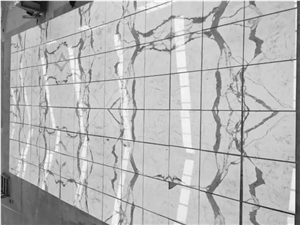 Calacatta Vento White Marble Slab, Wall Tiles
