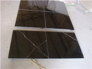 China Nero Marquina Black Marble Slab,Bathroom Floor Tile Design