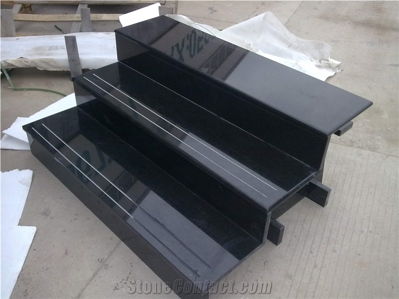China Shanxi Black Granite Stairs, Floor Risers