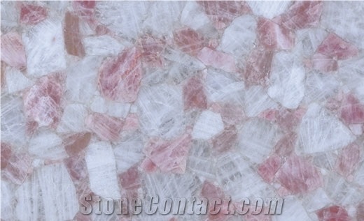 Crystal Pink Semiprecious Stone Slab,Gemstone