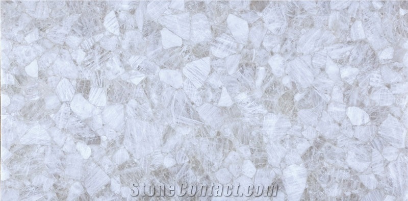 Crystal White Agate Stone Gemstone Slab Translucent