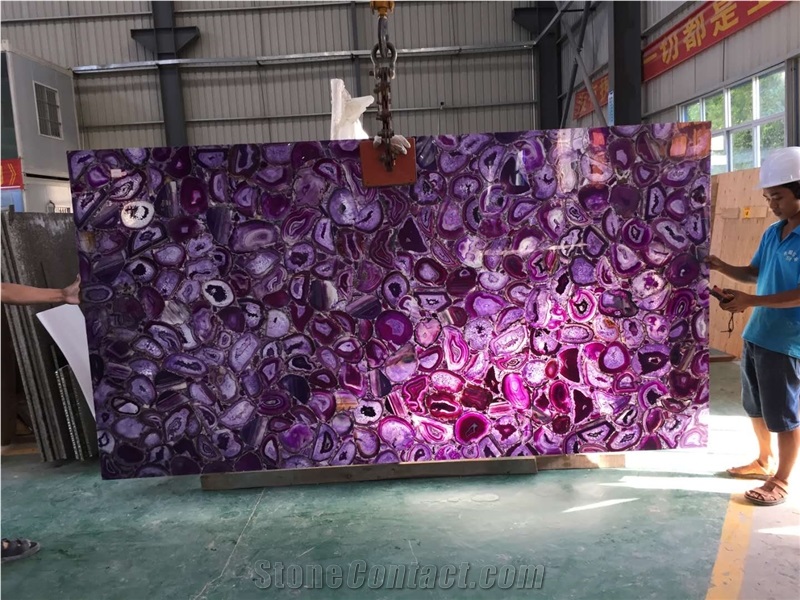Elegance Purple Agate Stone Slab Luxury Gemstone