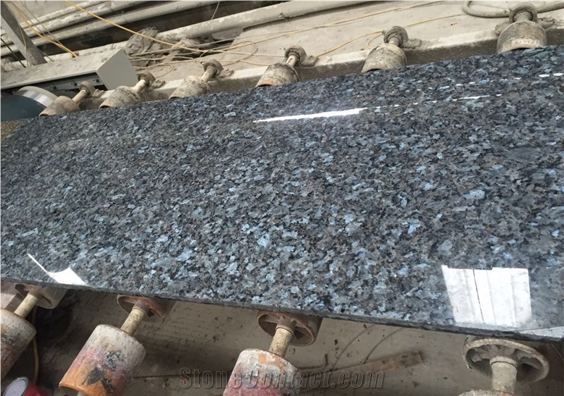 Emerald Blue Pearl Granite Slab Polished / Glossy Wall Granite Tile