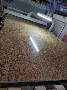 Giallo Venzino Fiorito Granite Slab, Brazil Gold Kitchentop Prefab Design