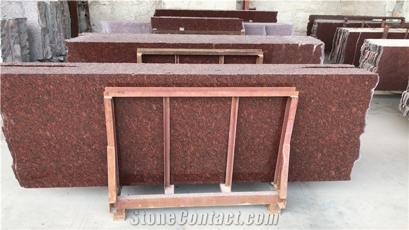 India Ruby Red Granite Slab Polished Floor Tile