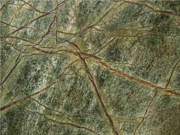 India Verde Rainforest Green Marble Slab