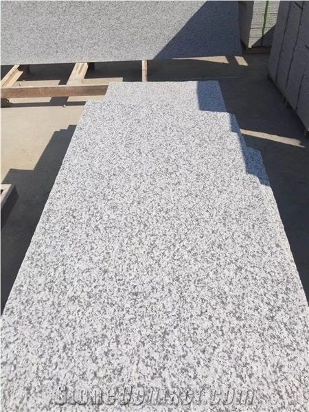 Jilin White Granite Brushed Tile Floor Paving, Airport / Railway Project