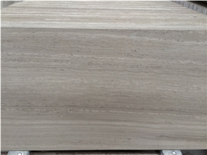 Light Grey Wooden Vein Marble Tile Straight Vein Cut