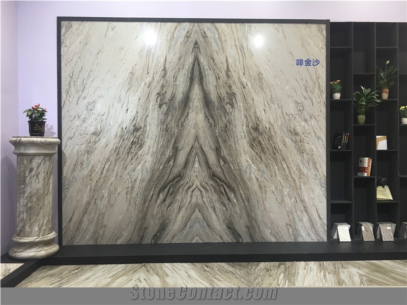 Marmo Palissandro Marrone Brown Wave Marble Slab Background Wall Bookmatched