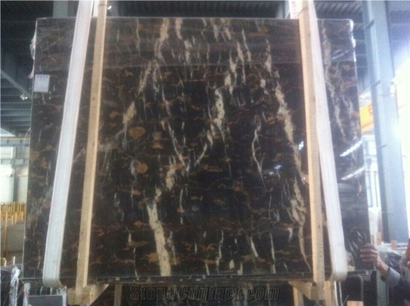 Nero Portoro Black Gold Marble Slab,Hotel Lobby Floor