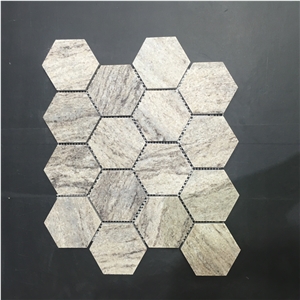 Palissandro Brown Marble Hexagon Mosaic Wall Tile
