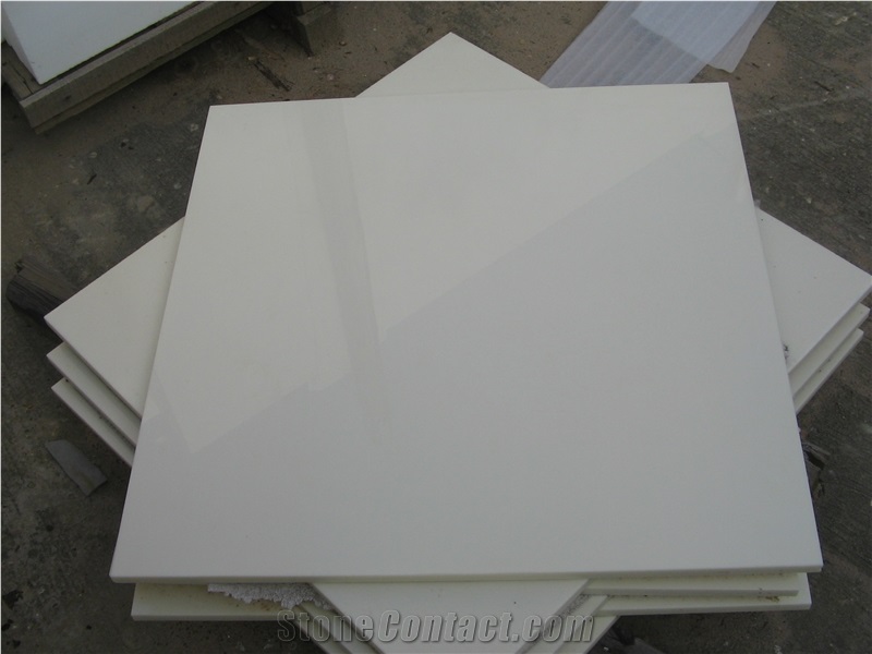 Pure White Artificial Marble Stone Nano Crystallized Glass Tile