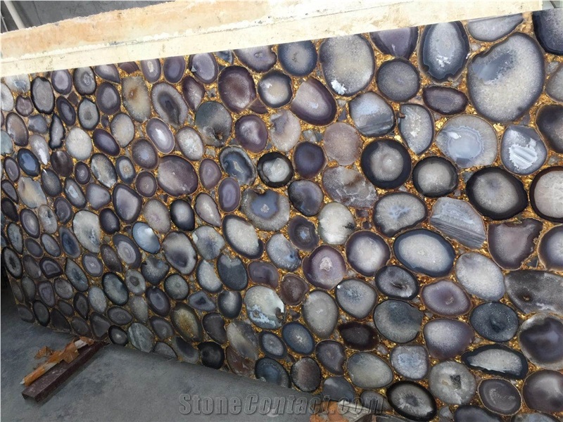 Purple Agate Stone Translucent Commercial Bar Top