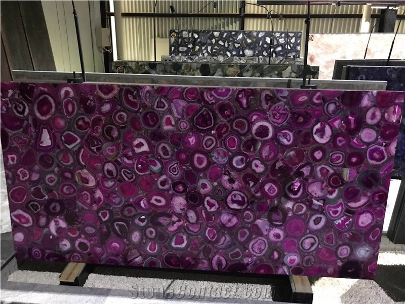 Purple Irregular Agate Stone Luxury Gemstone Slab Wall