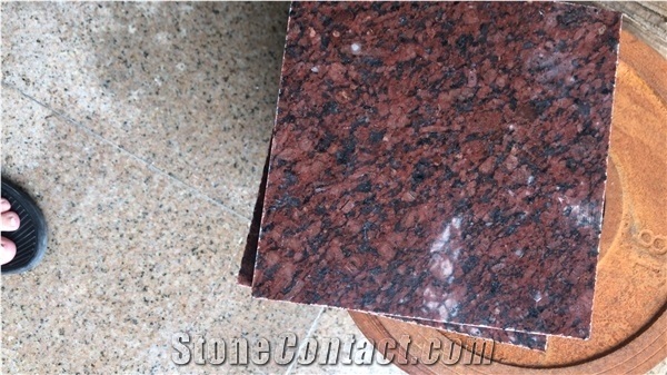 Rosso Rubino / Ruby Red Granite Slabs Flooring