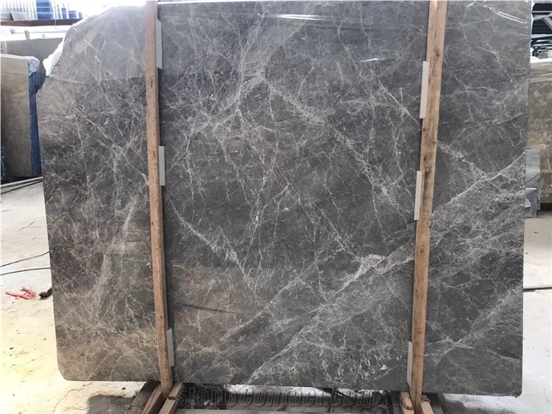 Silver Emperador Grey Marble Slab, Floor Tiles Pattern