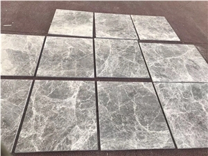 Silver Grey Emperador Marble Slab, Floor Tiles