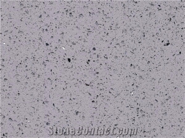 Solid Grey Galaxy Quartz Stone Polished Kichen Slab