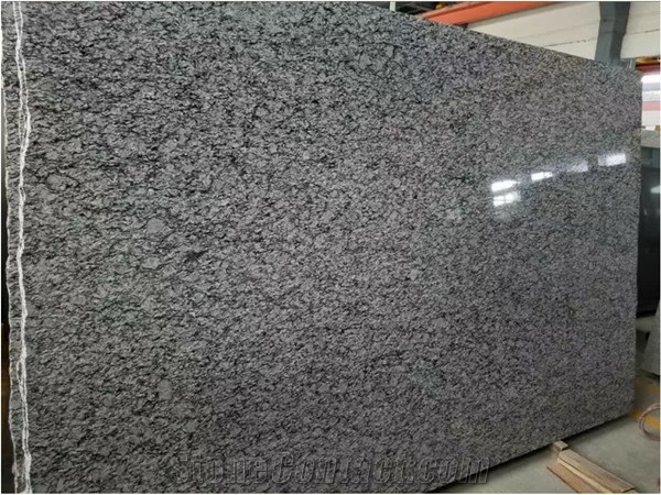 Spray Wave White Granit Slab, China Grey Granite Kitchen Slab