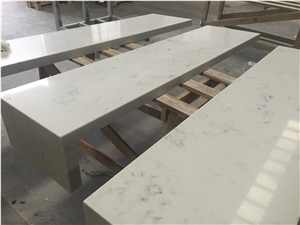 White Carrara Quartz Stone Commercial Bar Countertop