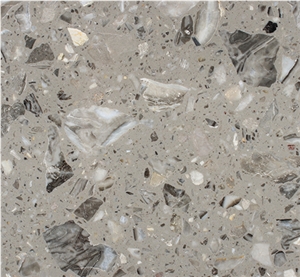 White Crystal Ice Quartz Artificial Stone for Kitchen