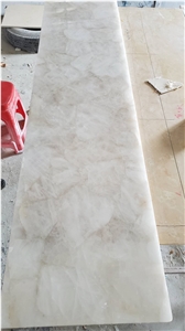White Crystal Quartzite Semiprecious Kitchen Counter Top