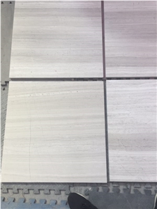 White Wooden Vein Marble Tile, Floor Covering Project