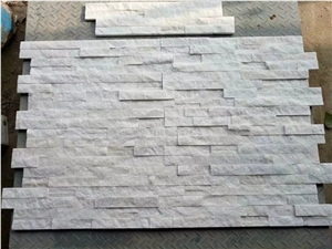 Natural White Quartzite Culture Stone Tiles Panels