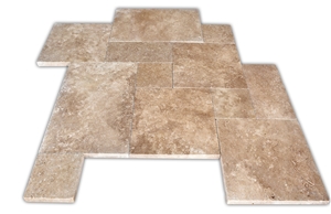 Walnut Travertine French Pattern Flooring Tiles