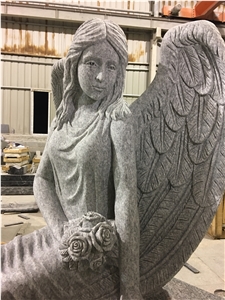 Georgia Grey Granite Angel Pedestal Monuments