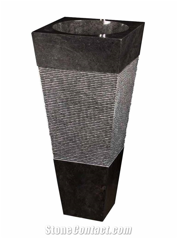 Pedestal Piramide Polish - Alur Marmo - Black