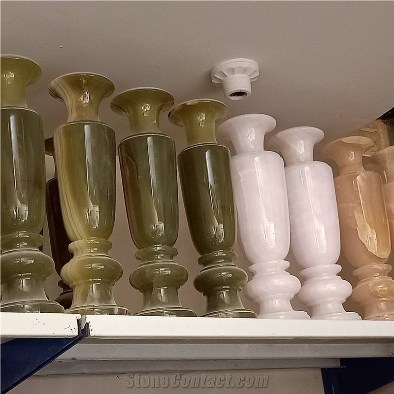 Onyx Flower Vase, Green Onyx Stone Handicrafts,Stone Gifts