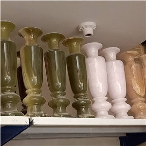 Onyx Flower Vase, Green Onyx Stone Handicrafts,Stone Gifts