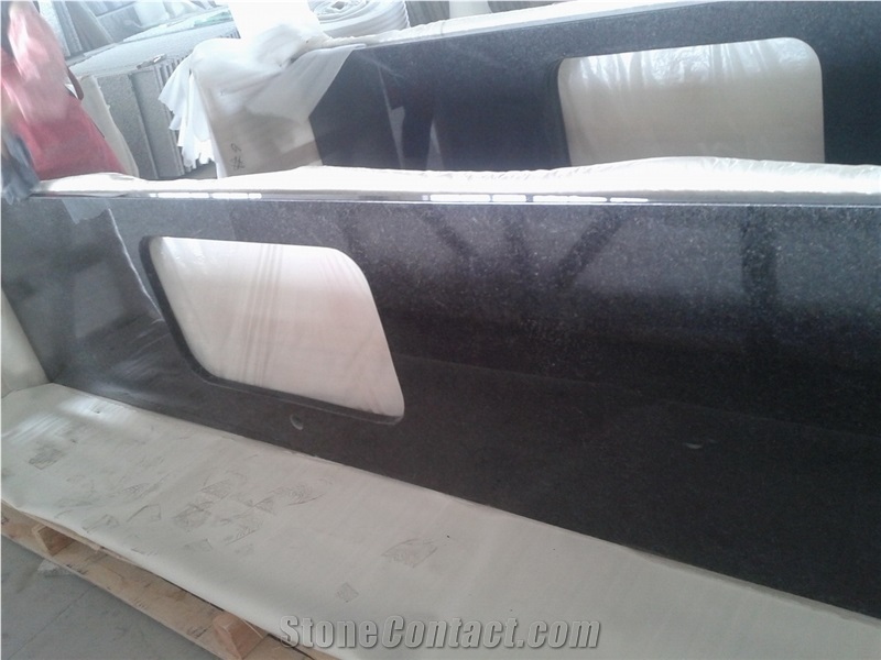 Indian Stone Black Pearl Granite Top for Kitchen