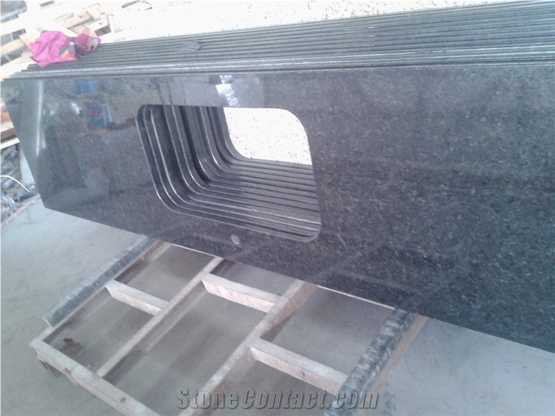 Indian Stone Black Pearl Granite Top for Kitchen