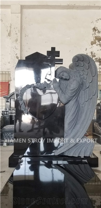 Newest 2020 Angel Cross Heart Tombstone Monument