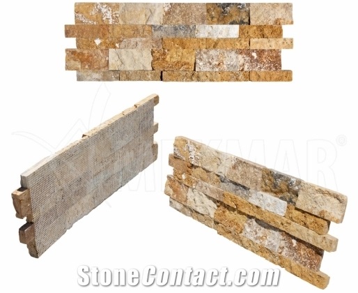 Scabos Travertine Splitface Stacked Stone from Atlanta Warehouse