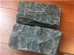 Black Basalt Cobble Pavers with Tumbled Finished