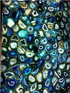 Blue Agate Semiprecious Stone Tiles