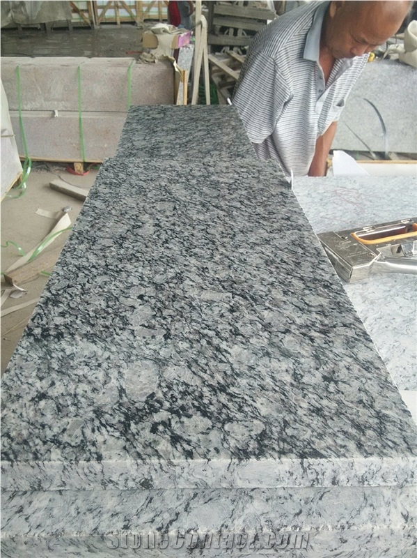 Chinese Sea-Wave,Spray White Granite Slab &Tiles