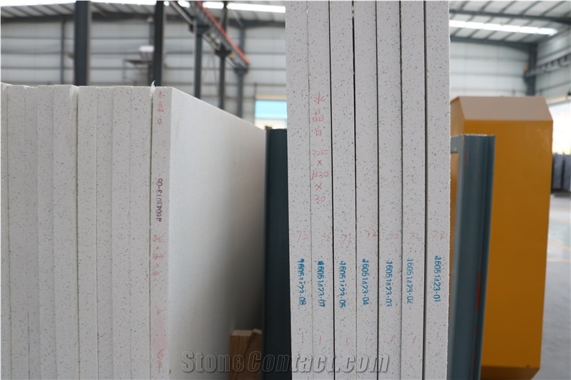 Crystal White Quartz Slab for Counter Project
