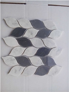 Marble Mosaic Tiles-Black And White