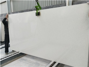 Pure White Quartz Artificial Stone Tiles Slabs