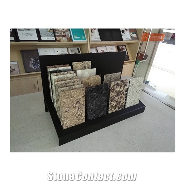 Black Acrylic Table Display Stand For Quartz Stone