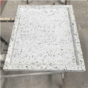 Artificial Terrazzo Grey/White Square Table Tops