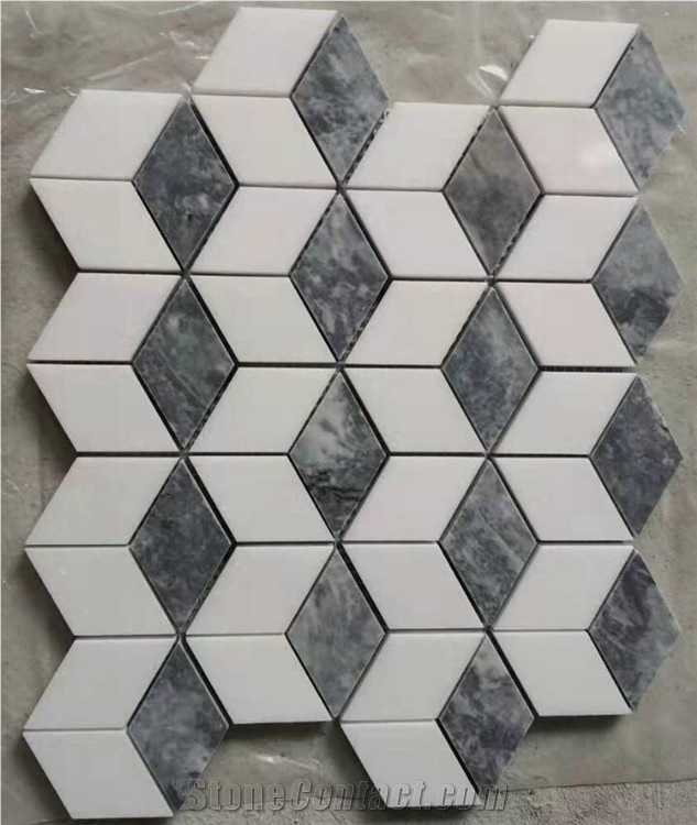 Bathroom Wall Floor White Marble Mosaic Tiles